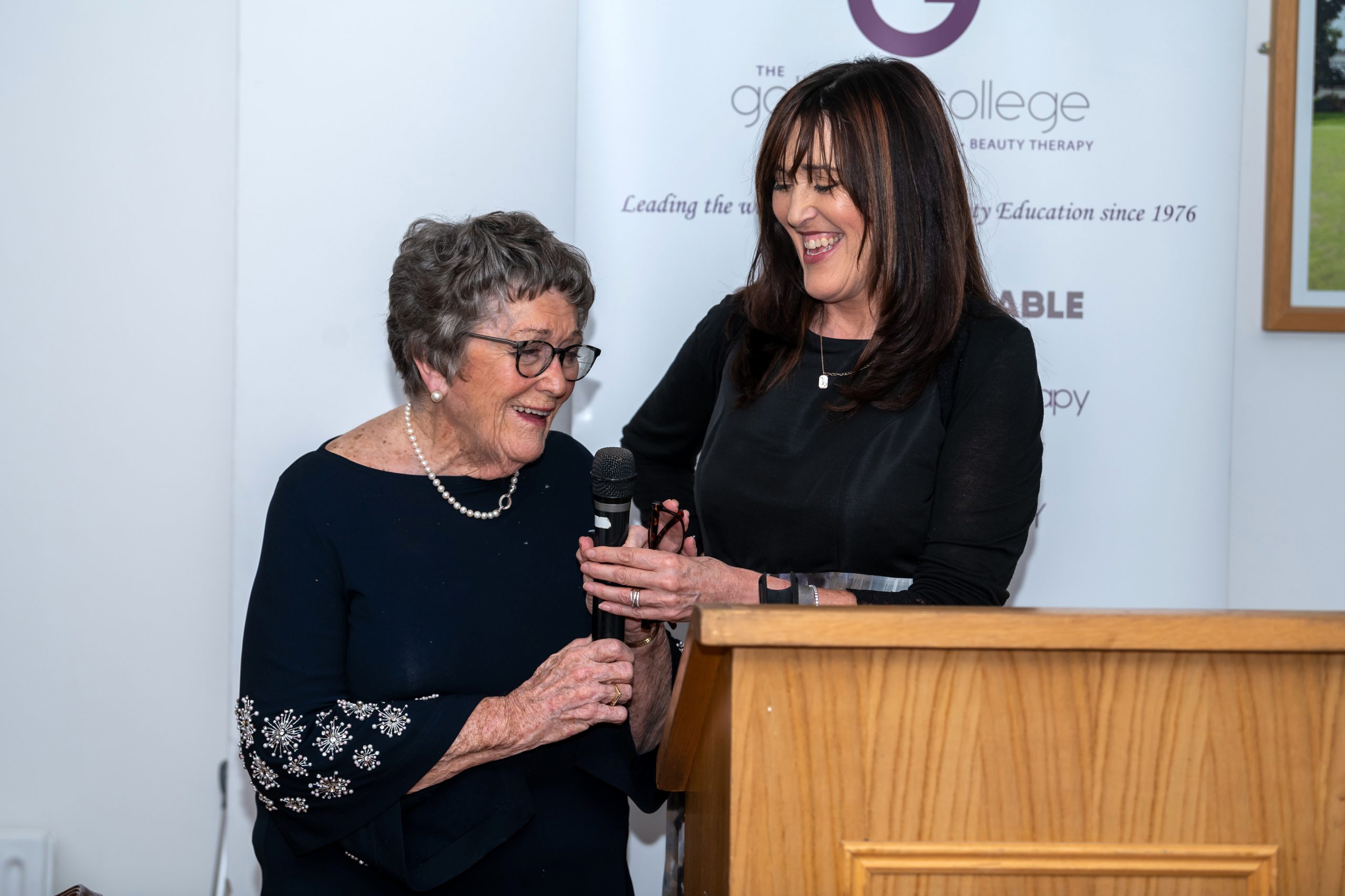 Image of Kay and Lorraine Galligan making a speech